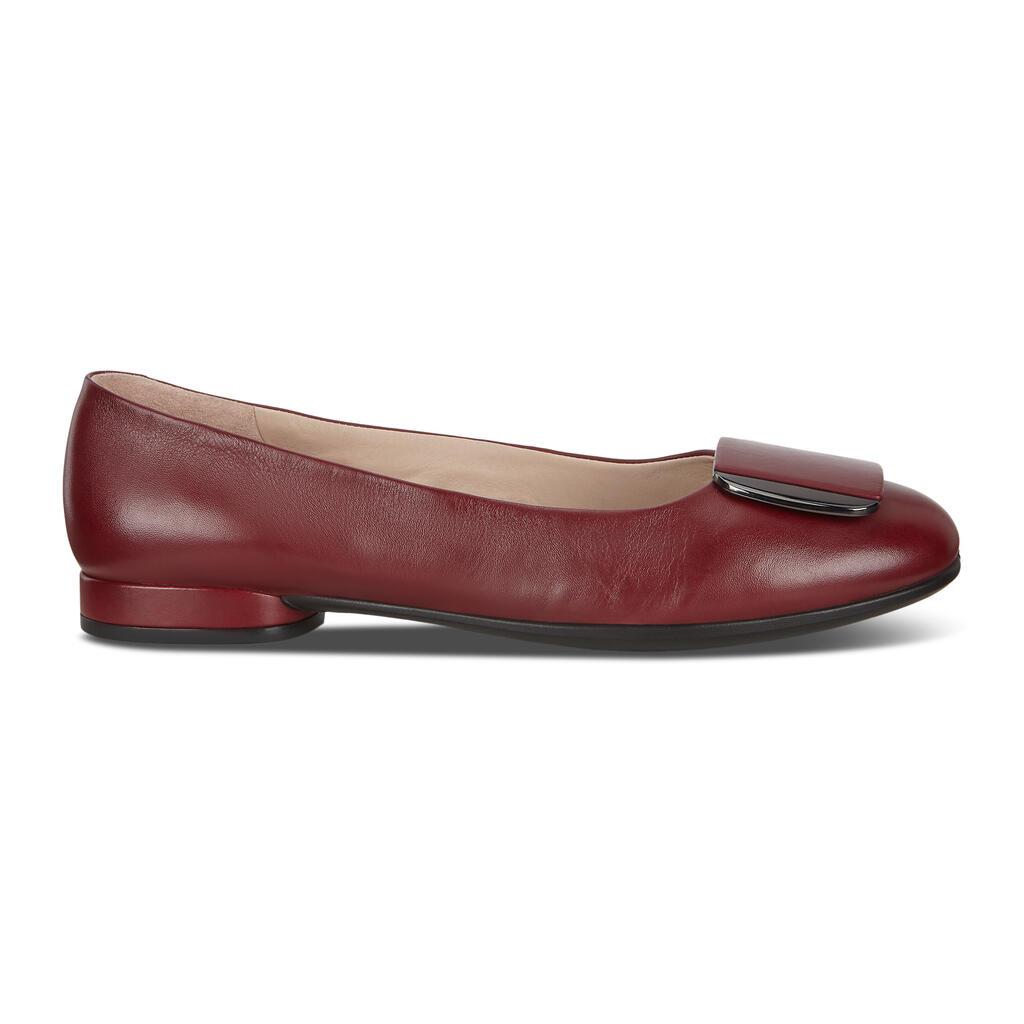 Ecco Anine Womens Ballet Flats Burgundy Outlet - India FUR-068937